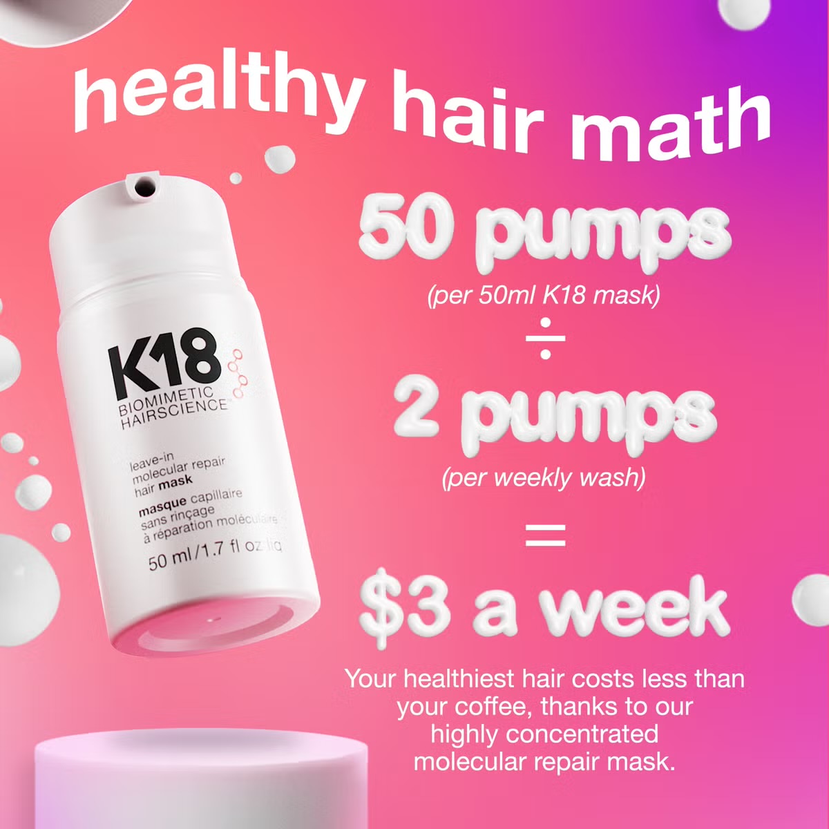 K18 Hair Mask 50ml - صورة 2